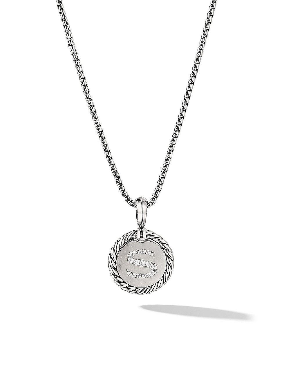 Womens Initial Charm with Pav Diamonds Product Image