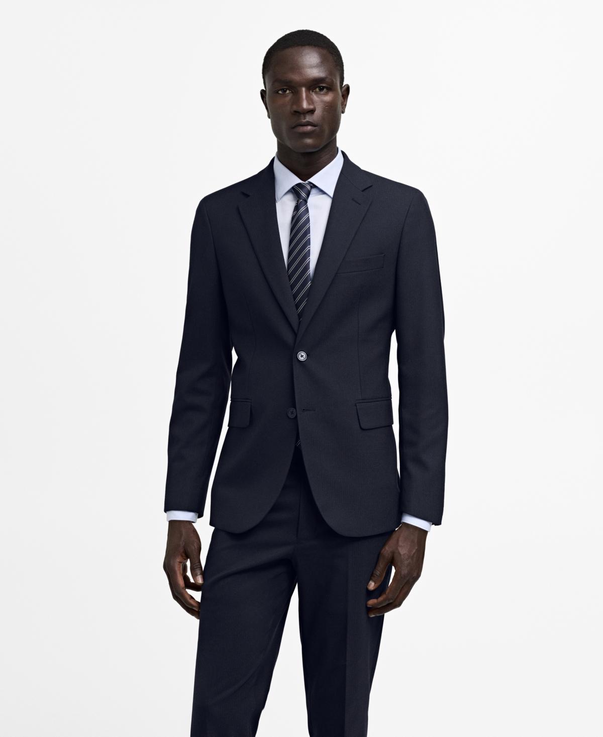 Stretch fabric slim-fit suit blazer - Men | MANGO USA Product Image