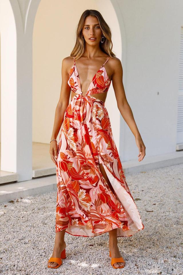 Strike Twice Maxi Dress Orange Product Image