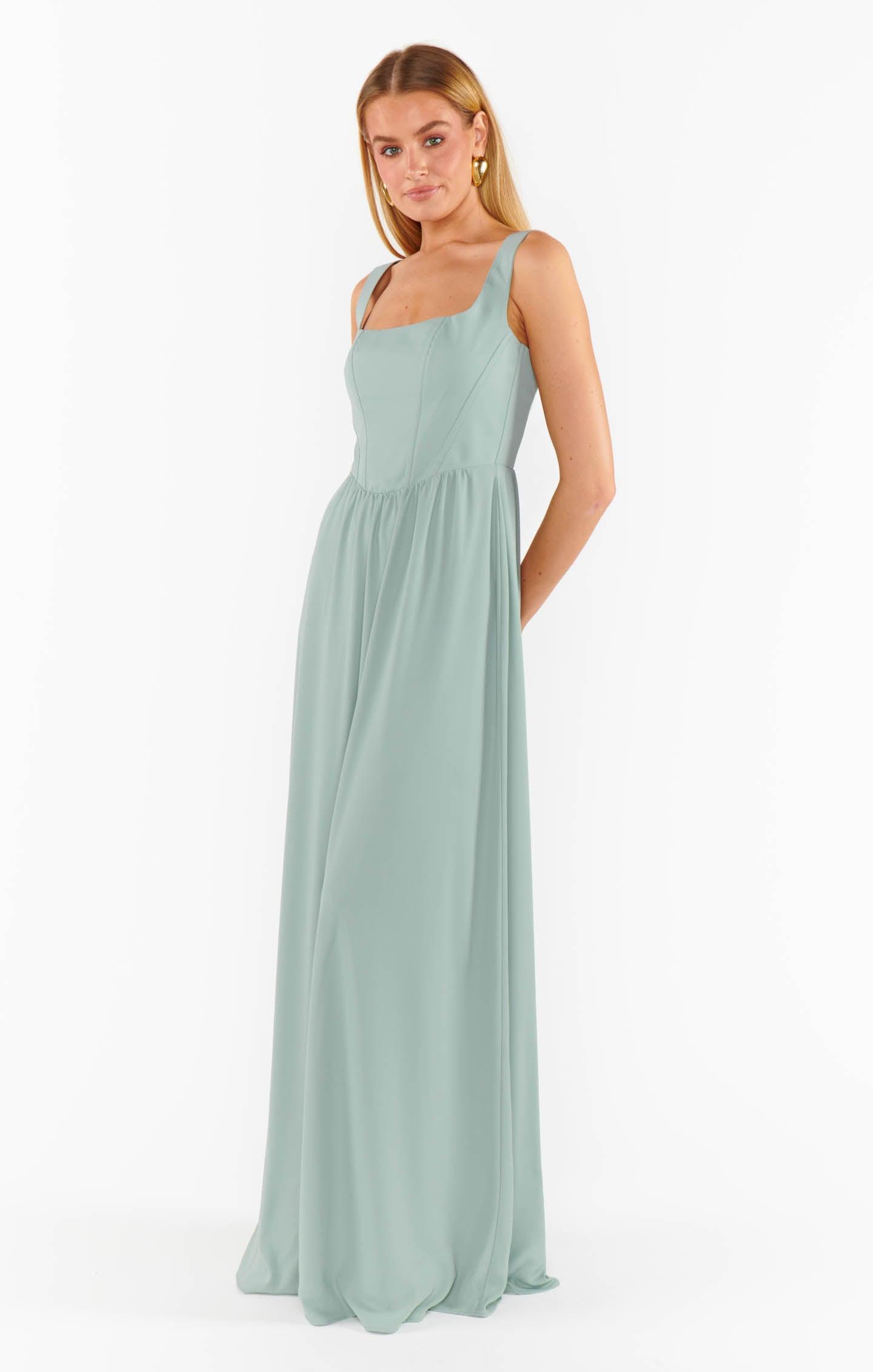 Nina Maxi Dress ~ Silver Sage Crisp Product Image