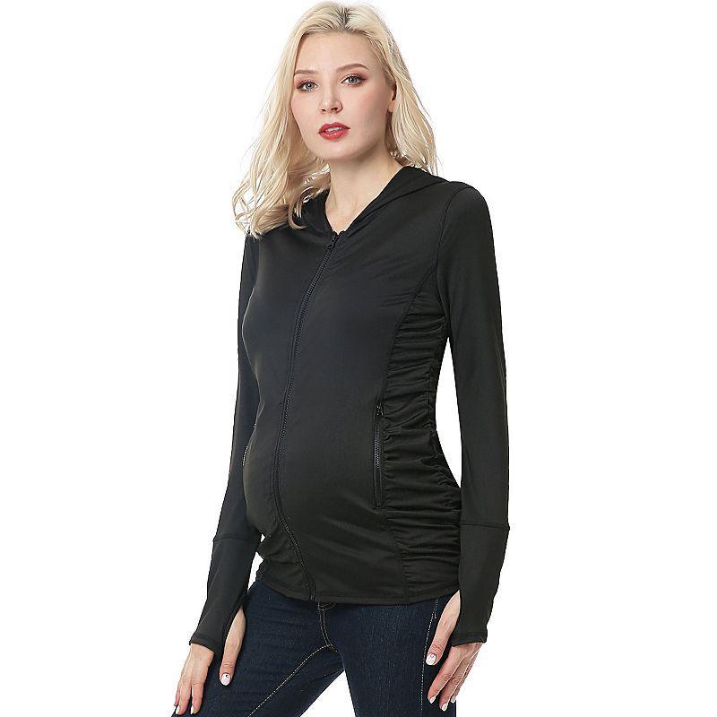 Maternity Pokkori Ruched Performance Hoodie, Womens Product Image