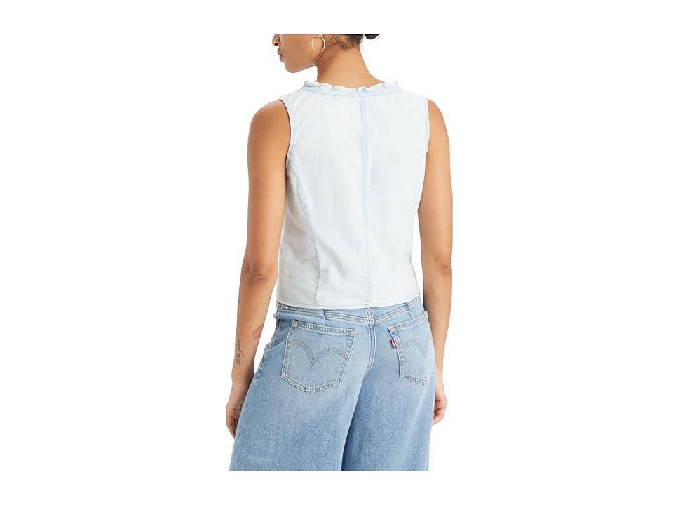 Levis Womens Shane Cotton Tie-Neck Button-Front Top Product Image