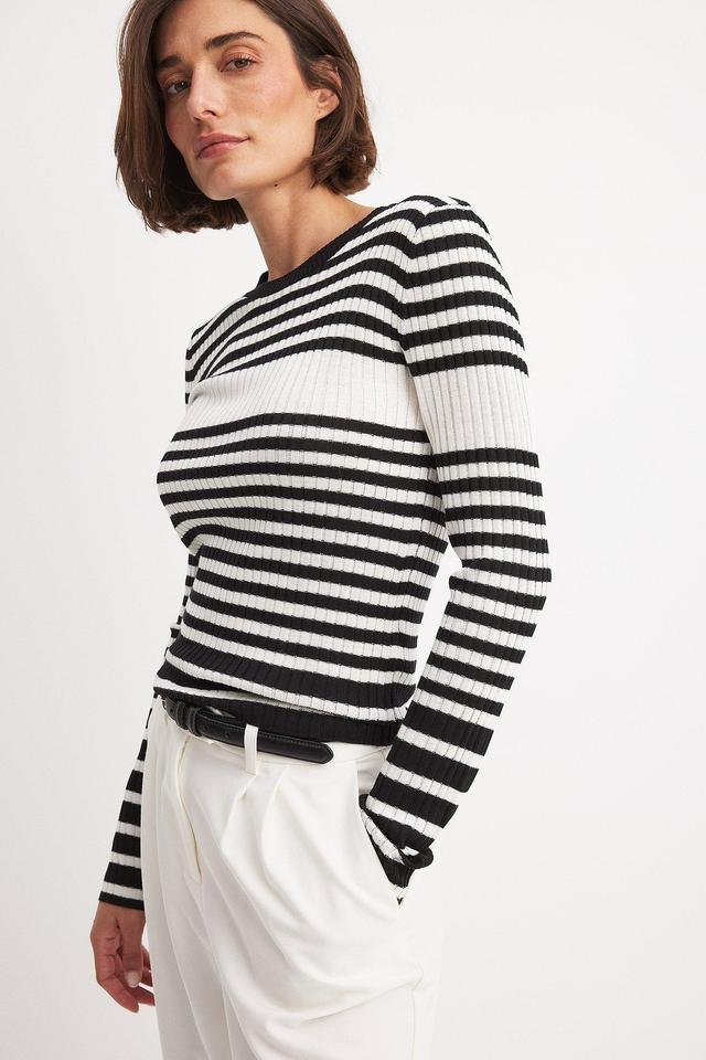 Fine Knitted Striped Sweater Product Image