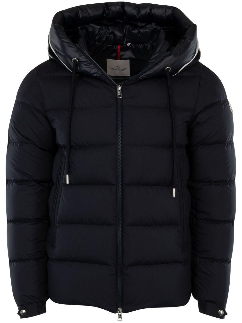 MONCLER Black Cardere Down Jacket In Blue Product Image