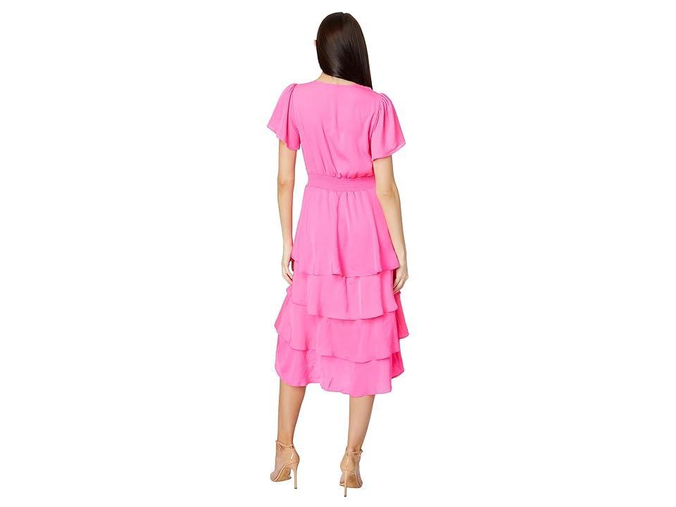 Vince Camuto Flutter Sleeve Tiered Dress Product Image