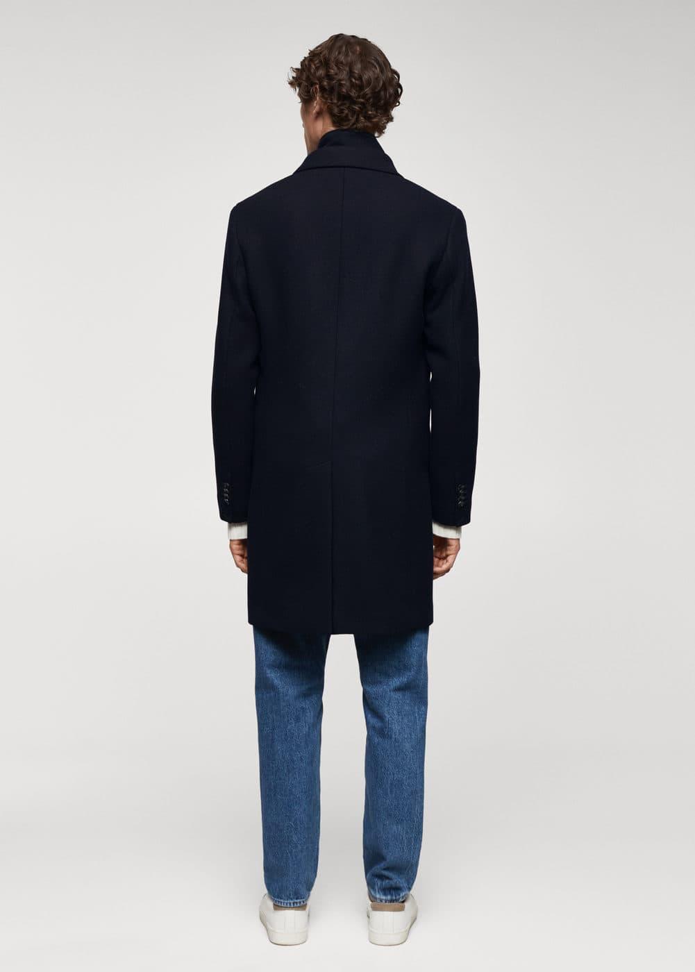 MANGO MAN - Wool coat with detachable collar dark navyMen Product Image