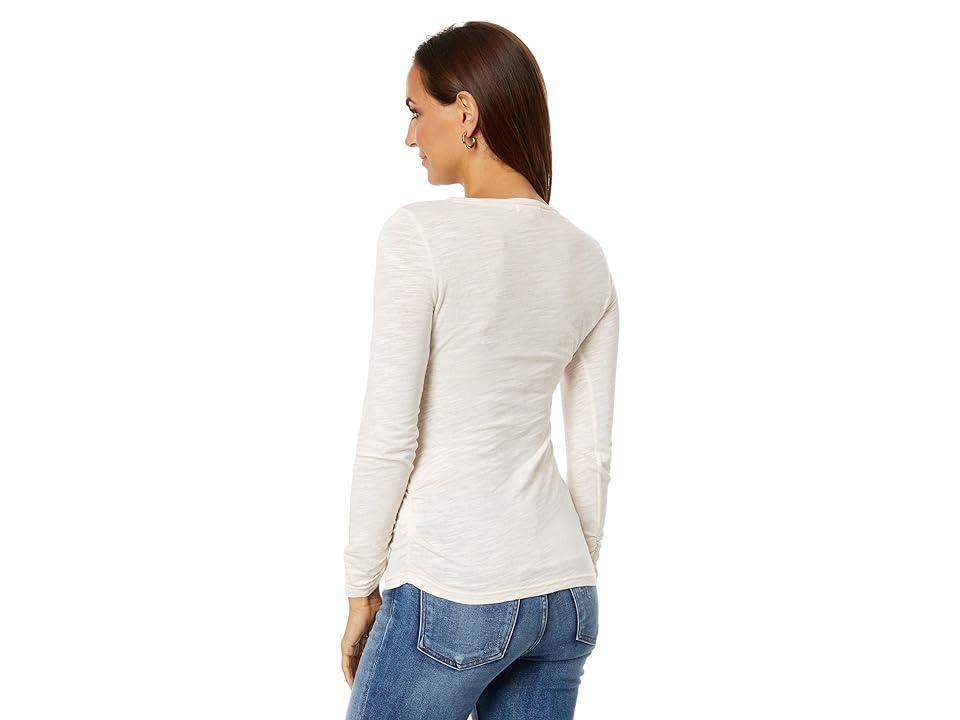 Mod-o-doc Slub Jersey Long Sleeve Twisted Scoop Neck Tee (Comfy Cream) Women's Clothing Product Image