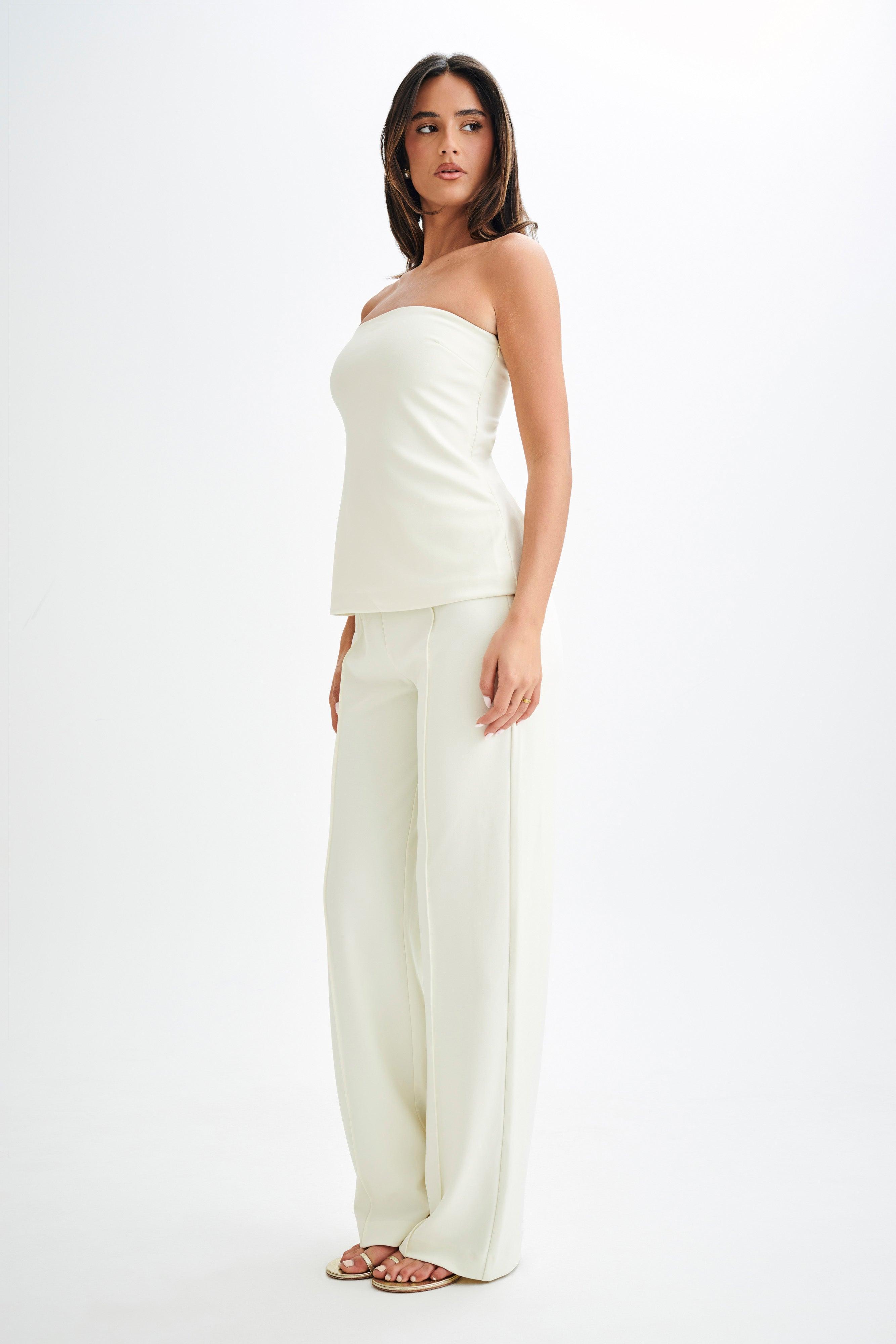 Antonia Strapless Cut Out Top - Ivory Product Image