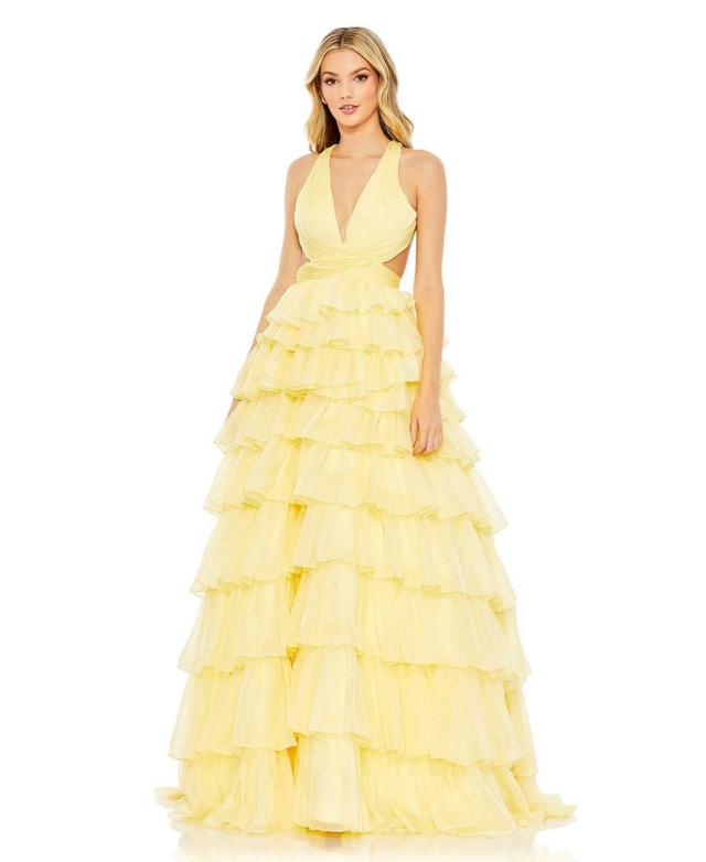 Women's Chiffon Layered Cut Out Ball gown Product Image