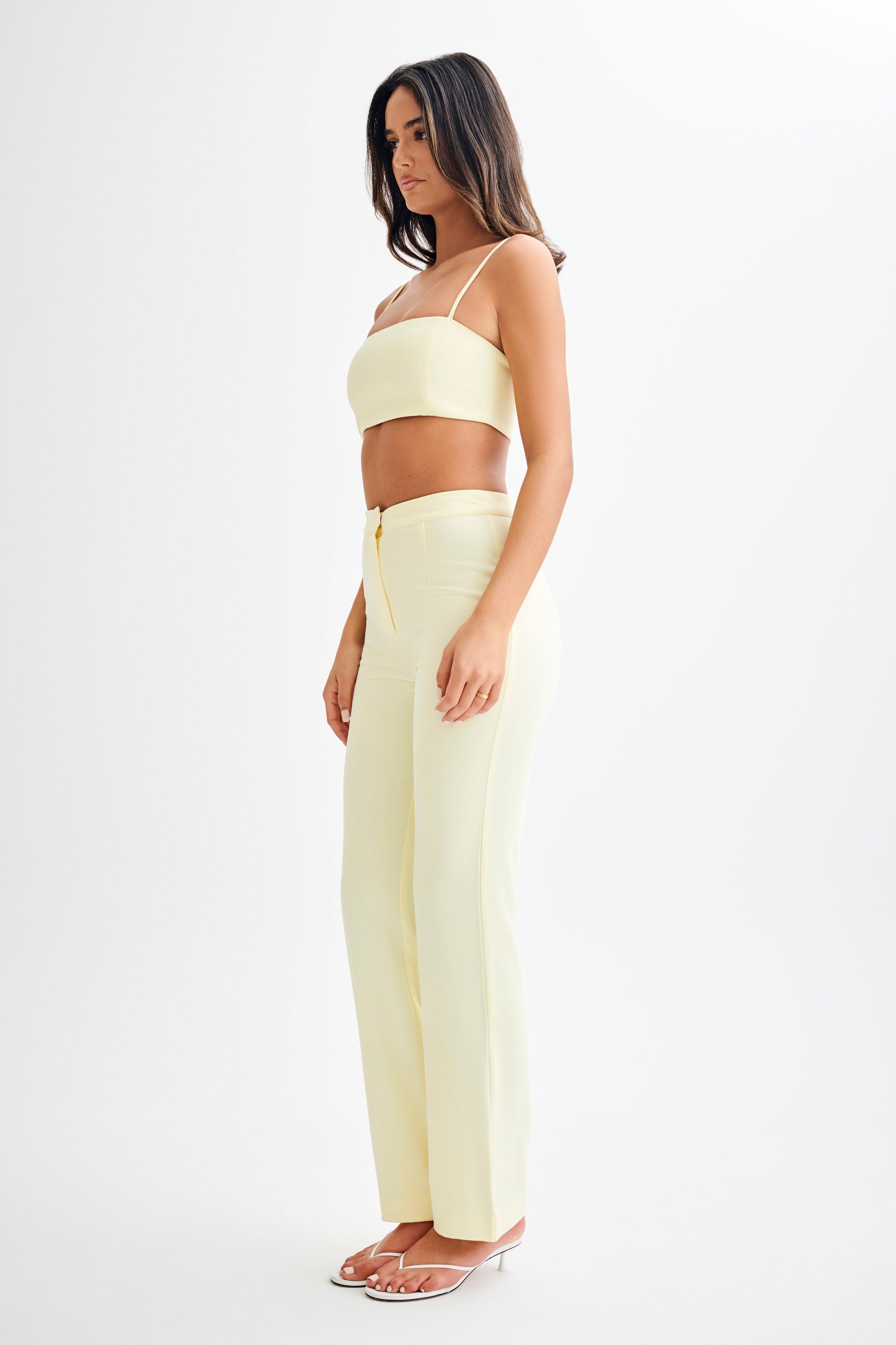 Allanah Suiting Straight Leg Pant - Pastel Lemon Product Image