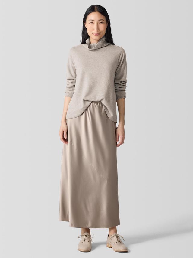 EILEEN FISHER Stretch Silk Charmeuse Bias Skirtfemale Product Image