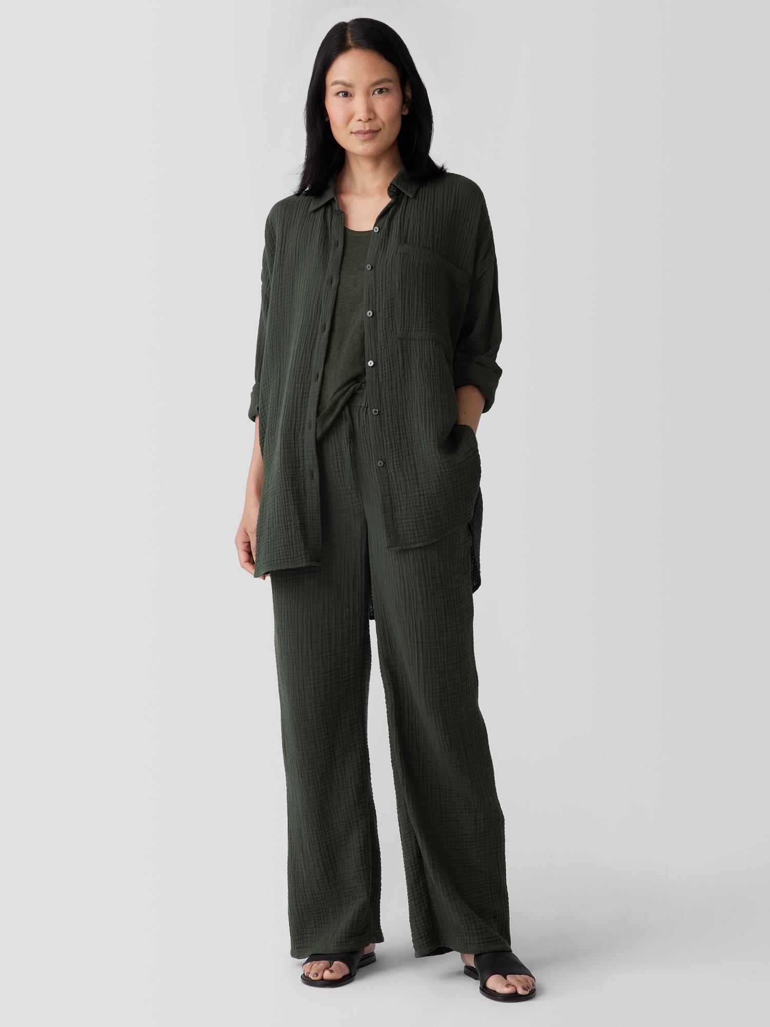 EILEEN FISHER Organic Cotton Lofty Gauze Straight Pantfemale Product Image