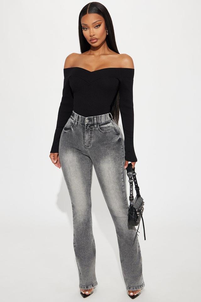 She Stands Out Tummy Control Bootcut Jeans - Grey Product Image