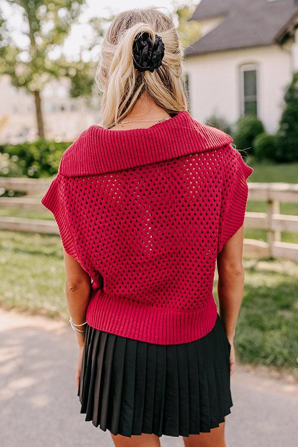 Cozy Lifestyle Knit Top in Red Product Image