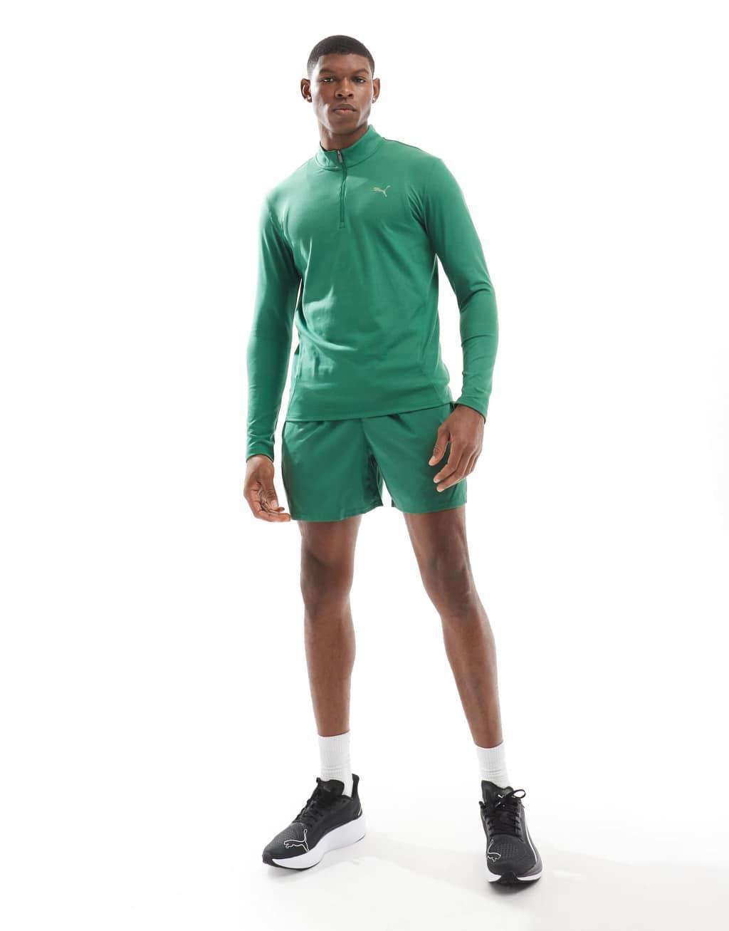 PUMA Training slim fit quarter zip in vine green Product Image