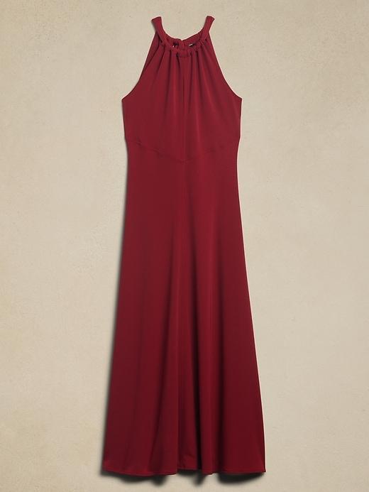 Halter-Neck Knit Maxi Dress Product Image