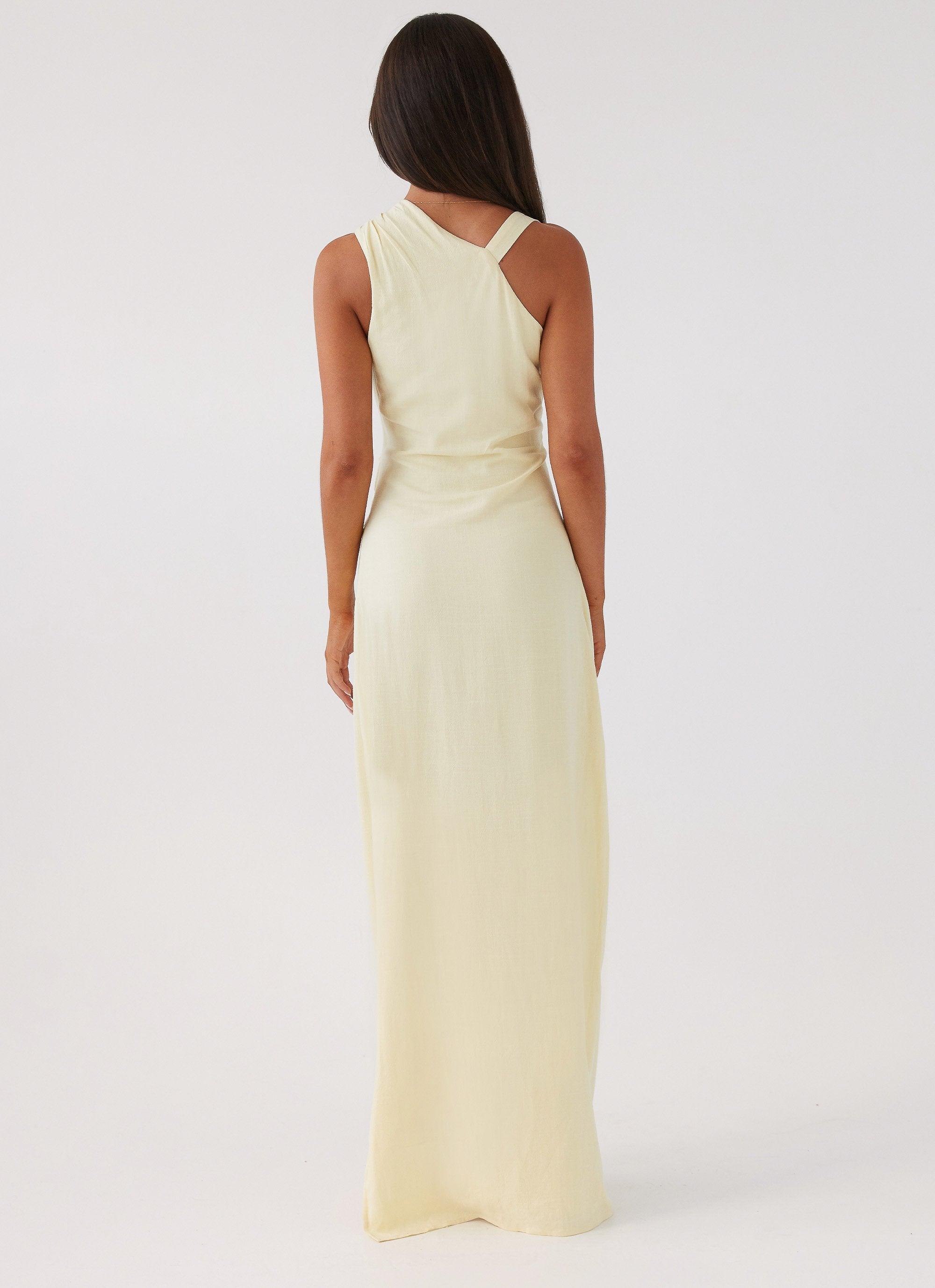 Daffodil Charm Linen Maxi Dress - Sunflower Yellow Product Image