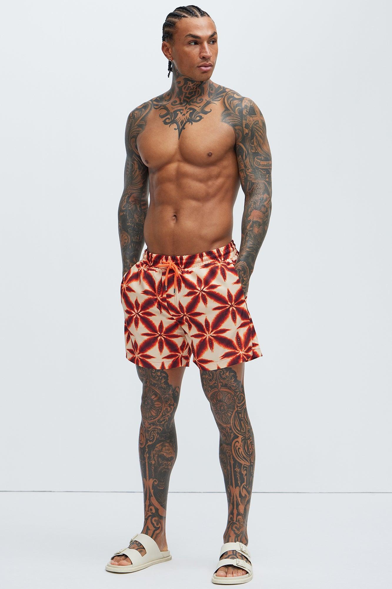 Dorian Swim Trunks - Orange/combo Product Image