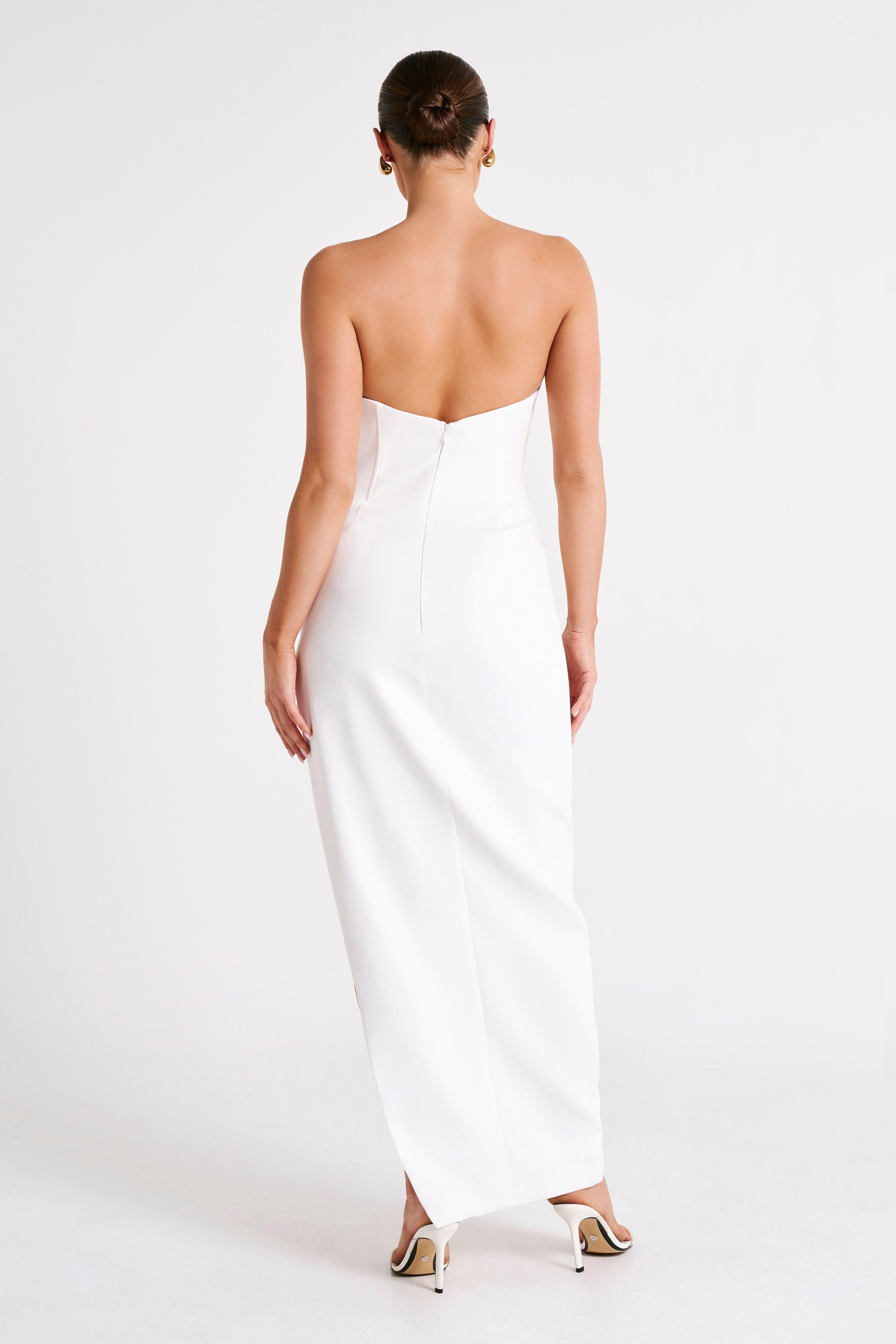 Natasha Pointed Corset Maxi Dress - White Product Image