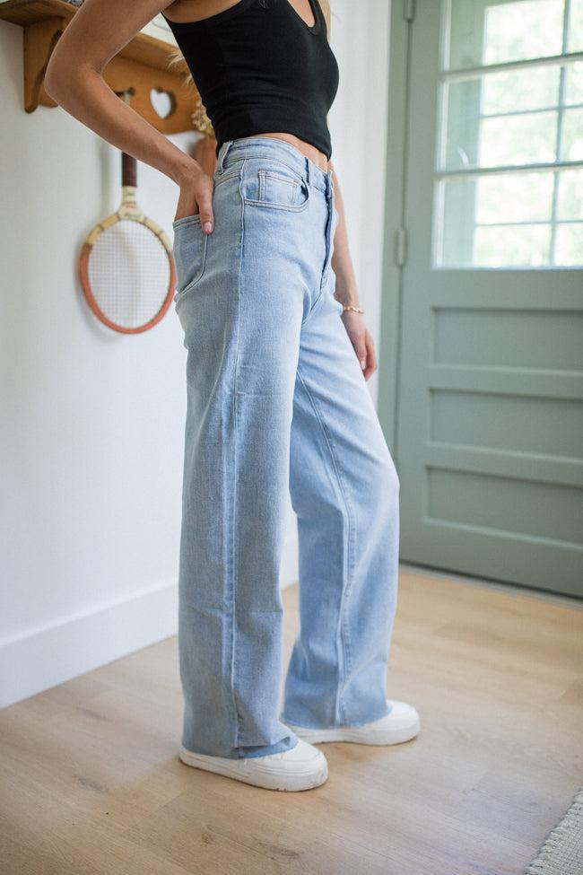 Kelsea Light Wash Wide Leg Jeans Product Image