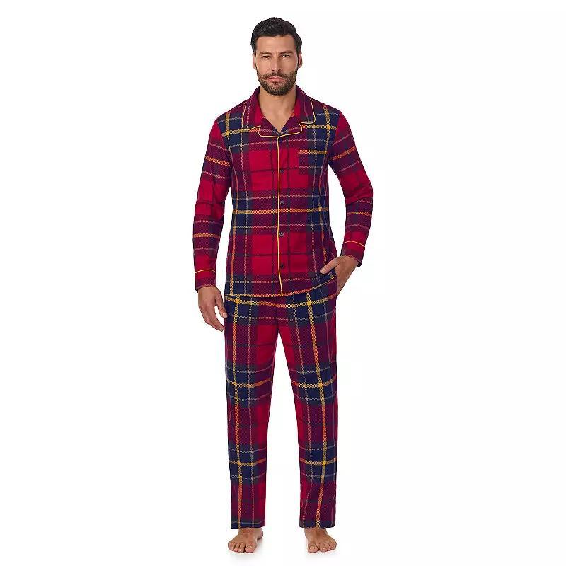 Mens Cuddl Duds Cozy Lodge Notch Collar Pajama Top & Pajama Pants Set Product Image