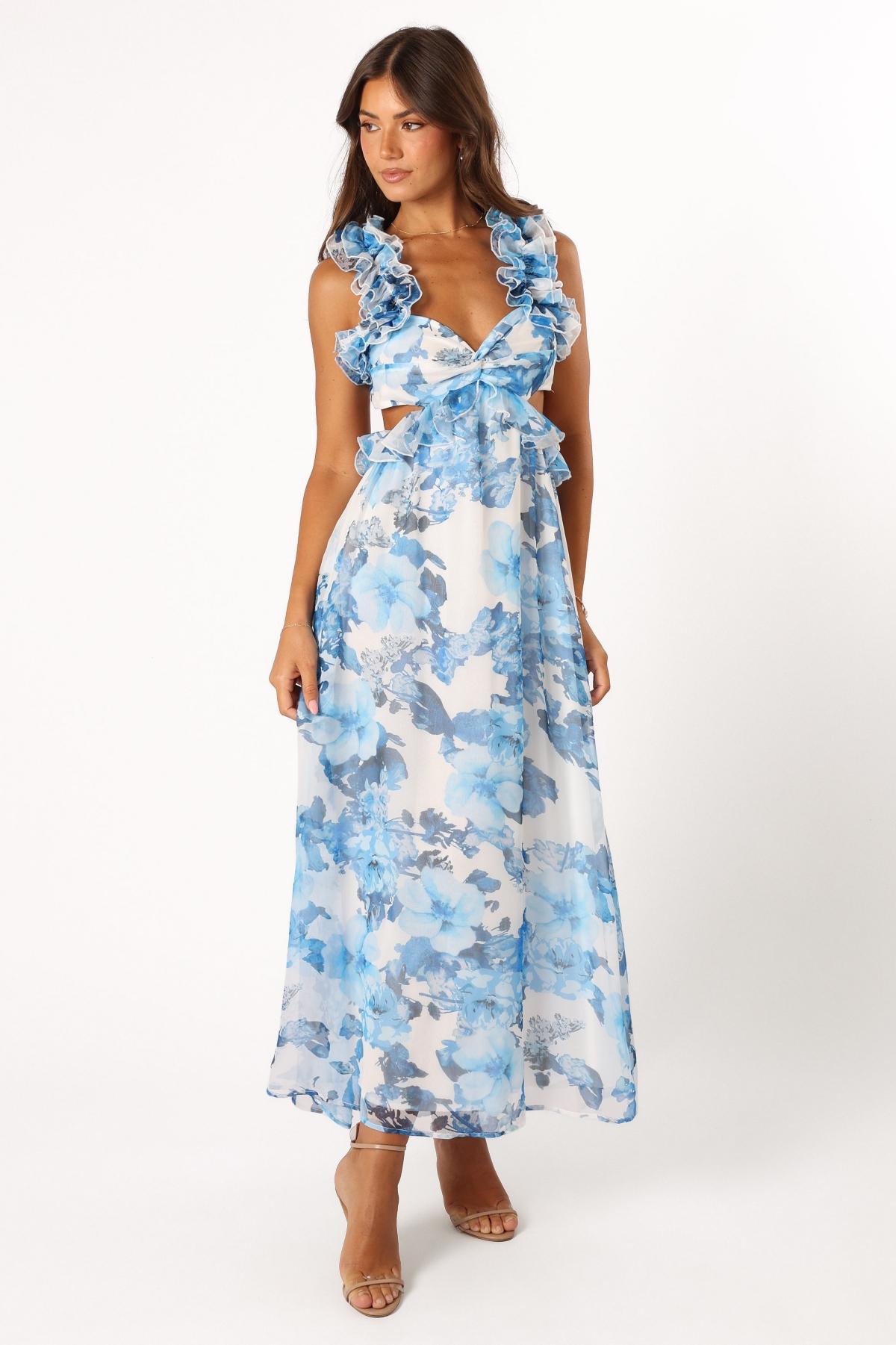 Petal and Pup Womens Lucah Frill Shoulder Maxi Dress Product Image