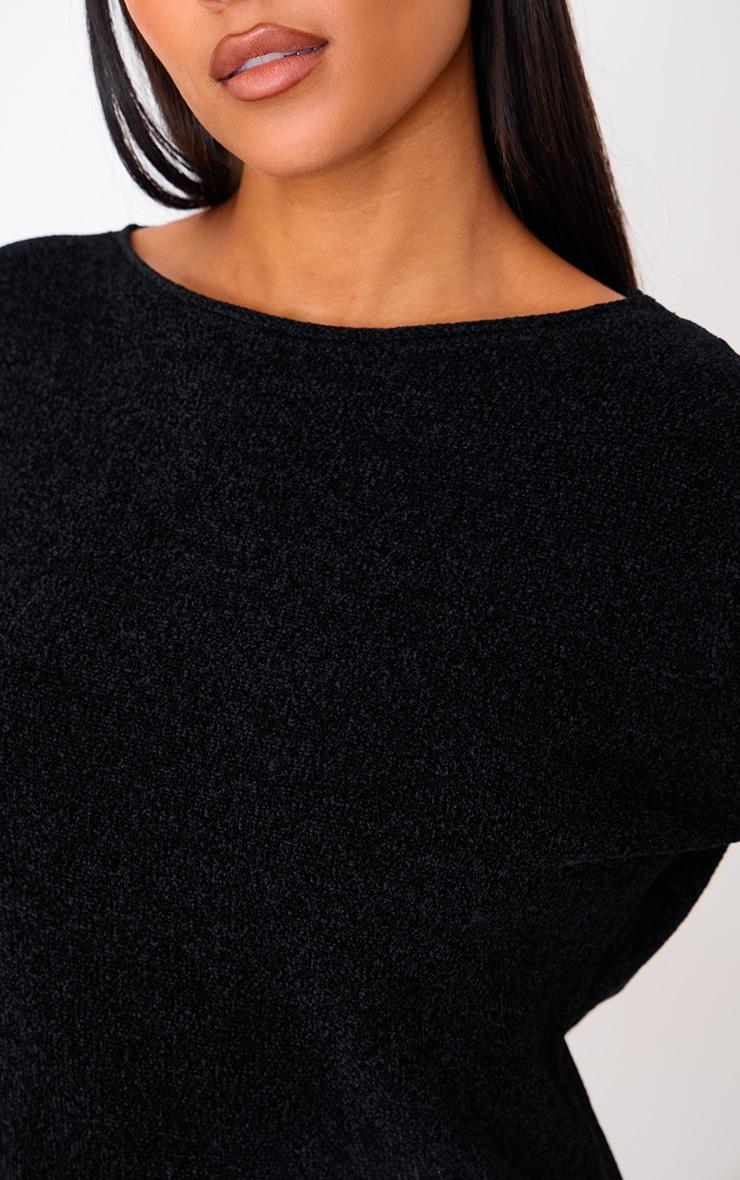 Tall Black Soft Textured Knit Top Product Image