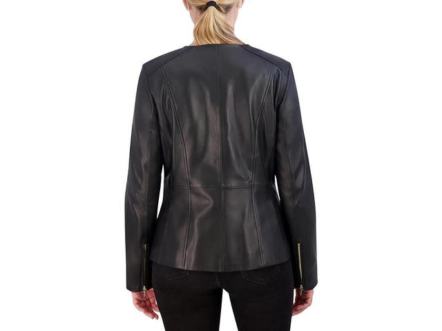 Cole Haan Signature Collarless Leather Jacket Product Image