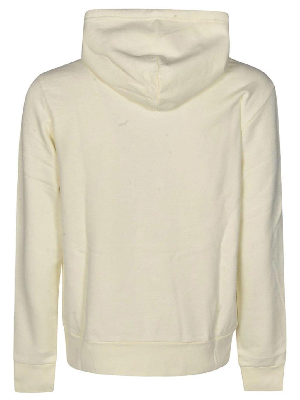 Pony Embroidered Drawstring Hoodie In White Product Image