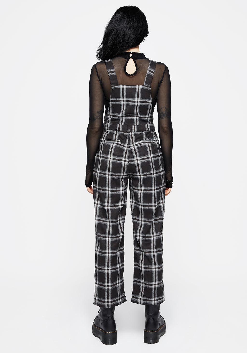 Persimmon Embroidered Check Dungarees Product Image