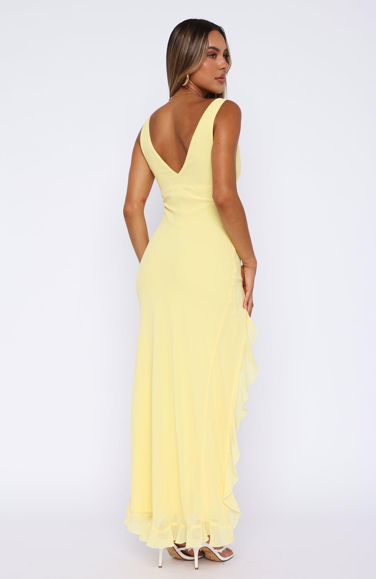 Tell Me Everything Maxi Dress Lemon Product Image