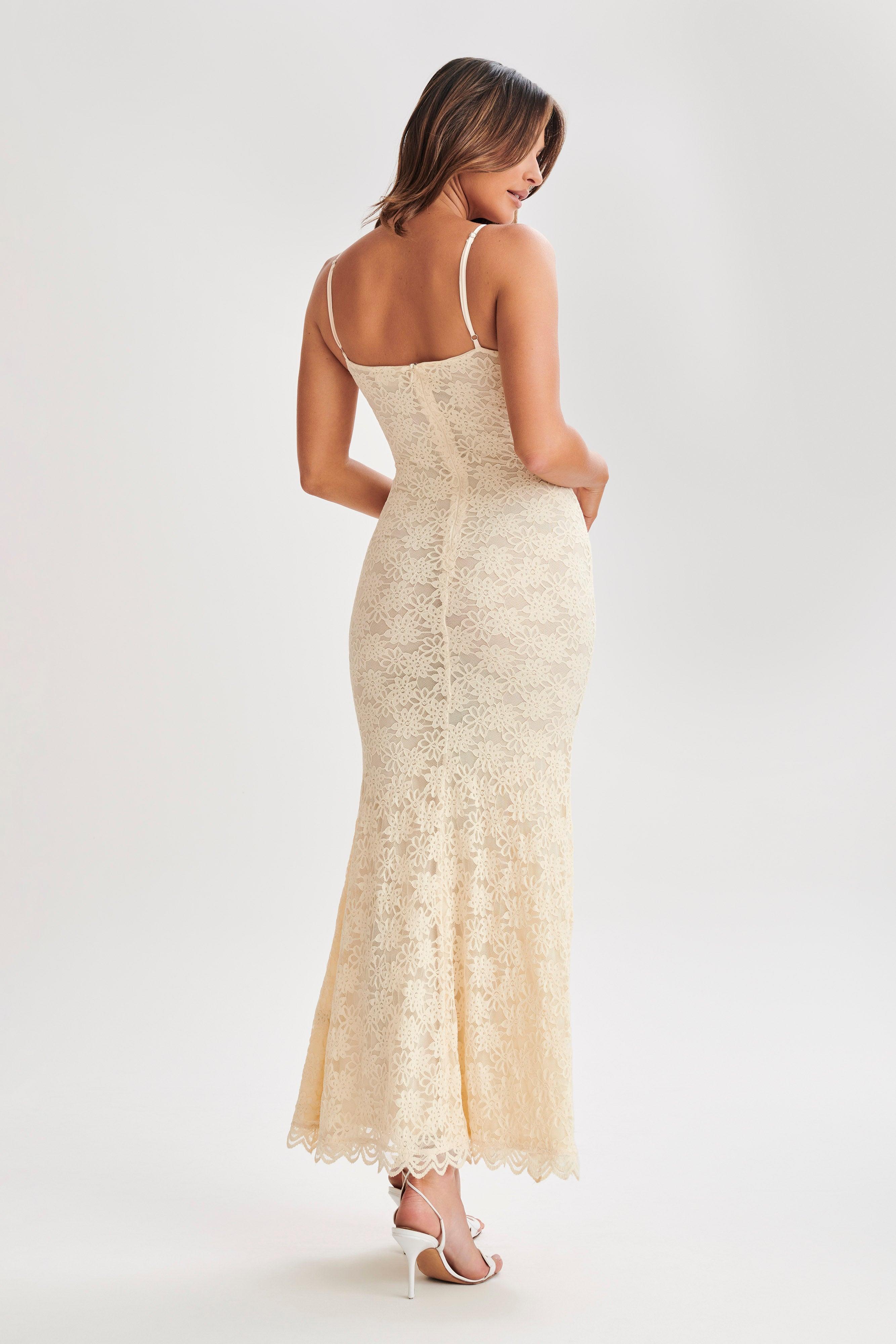 Joelle Lace Cupped Maxi Dress - Ivory Product Image