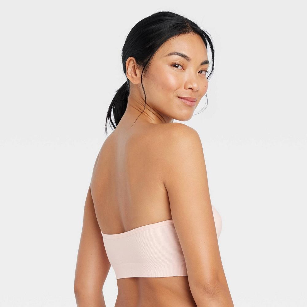 Women's Seamless Lightly Lined Bandeau Bra - Auden™ Pink M Product Image