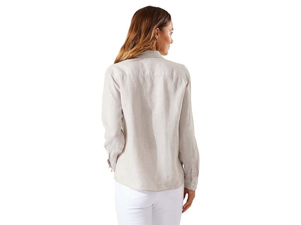 Tommy Bahama Long Sleeve Coastalina Shirt (Khaki Sand) Women's Clothing Product Image