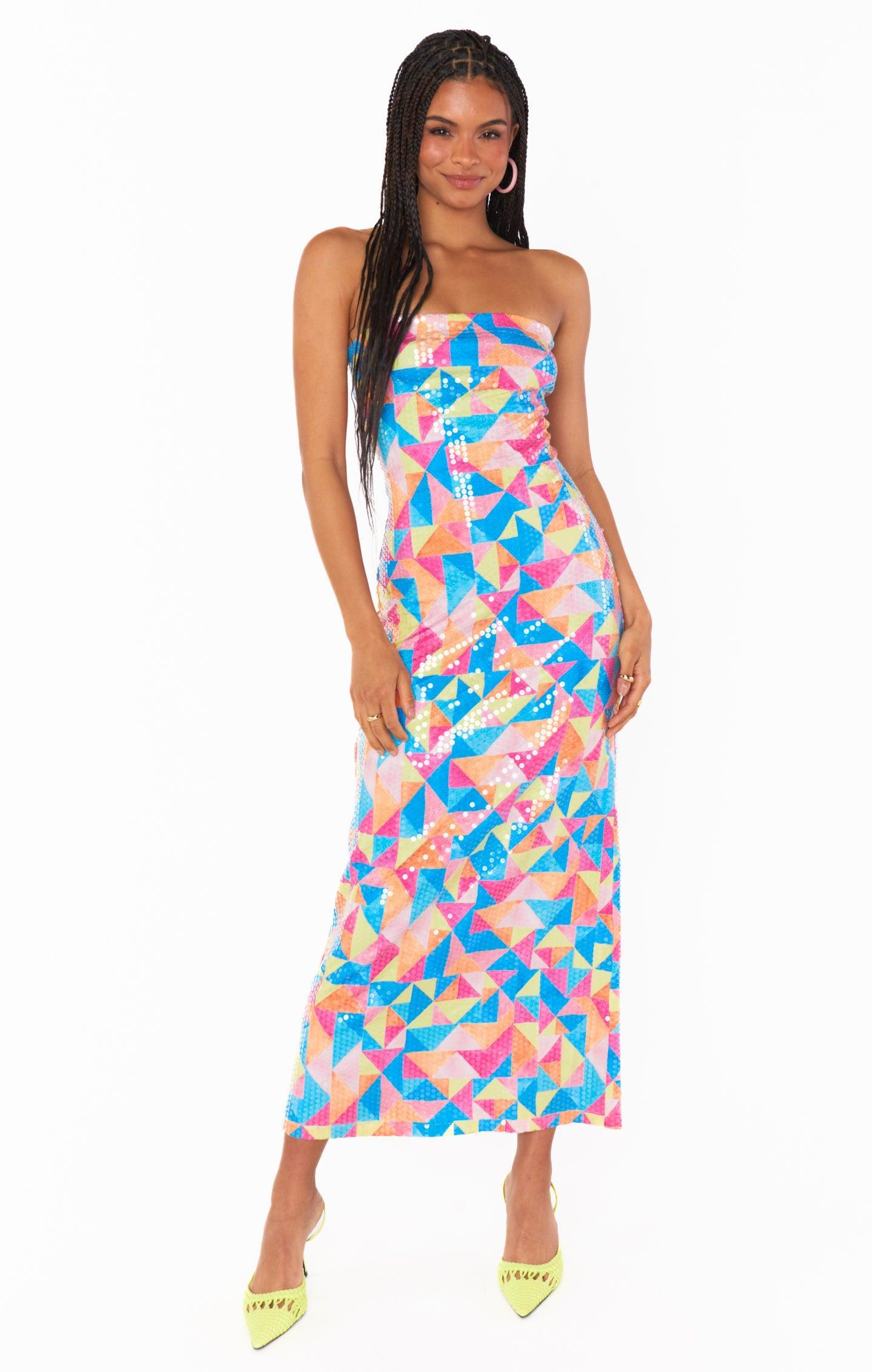 On My Way Maxi Dress ~ Triangle Geo Sequins Product Image