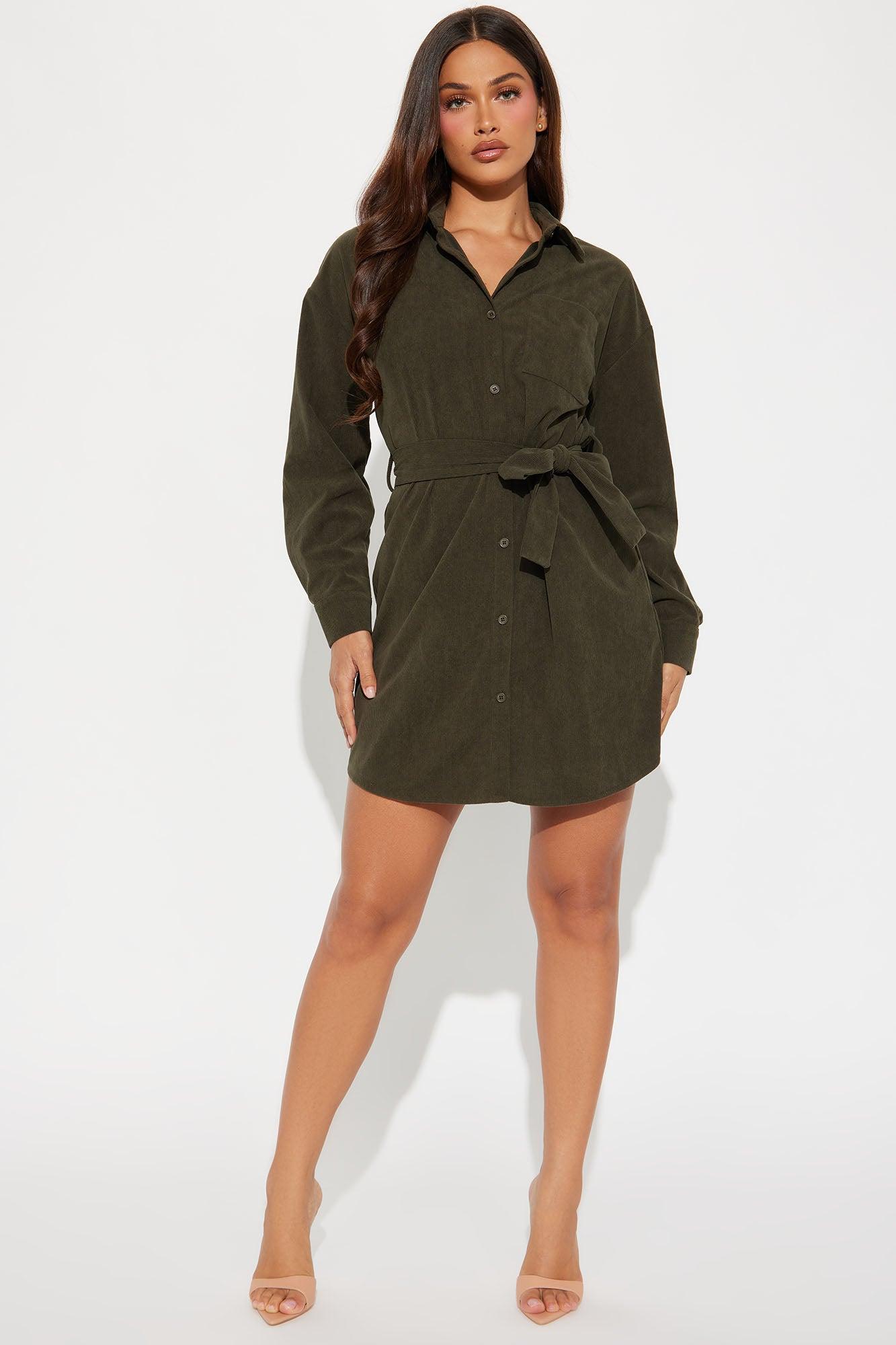 Lee Corduroy Mini Shirt Dress - Hunter product image