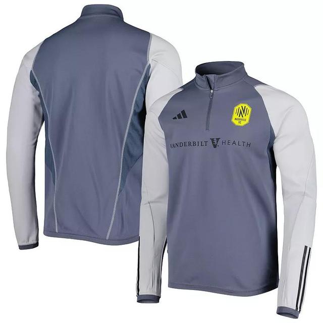 Mens adidas Gray Nashville SC 2023 On-Field AEROREADY Quarter-Zip Training Top Product Image