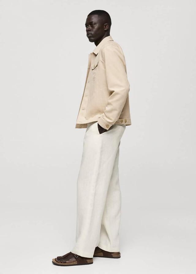 MANGO MAN - Suede-effect jacket with pockets beigeMen Product Image