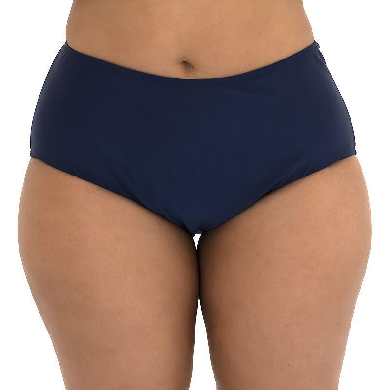 Plus Size Del Raya Solid Swim Briefs, Womens Blue Product Image