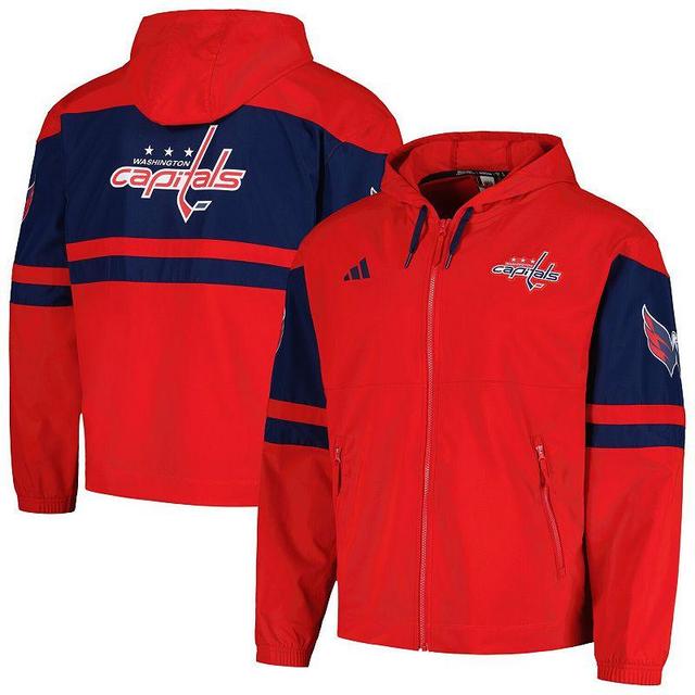 Mens adidas Red Washington Capitals Full-Zip Hoodie Product Image