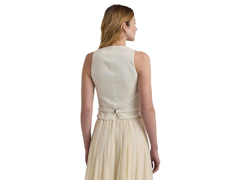 LAUREN Ralph Lauren Cotton Canvas Vest (Mascarpone Cream) Women's Clothing Product Image