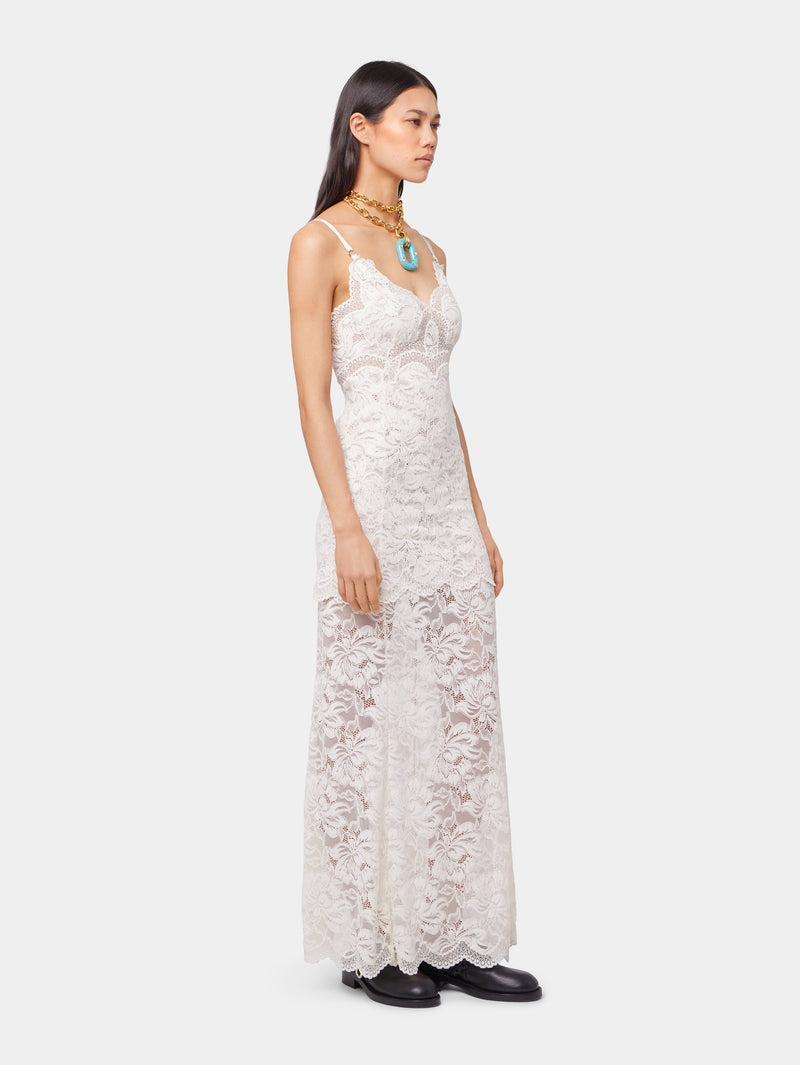 IVORY LONG DRESS IN LACE Product Image