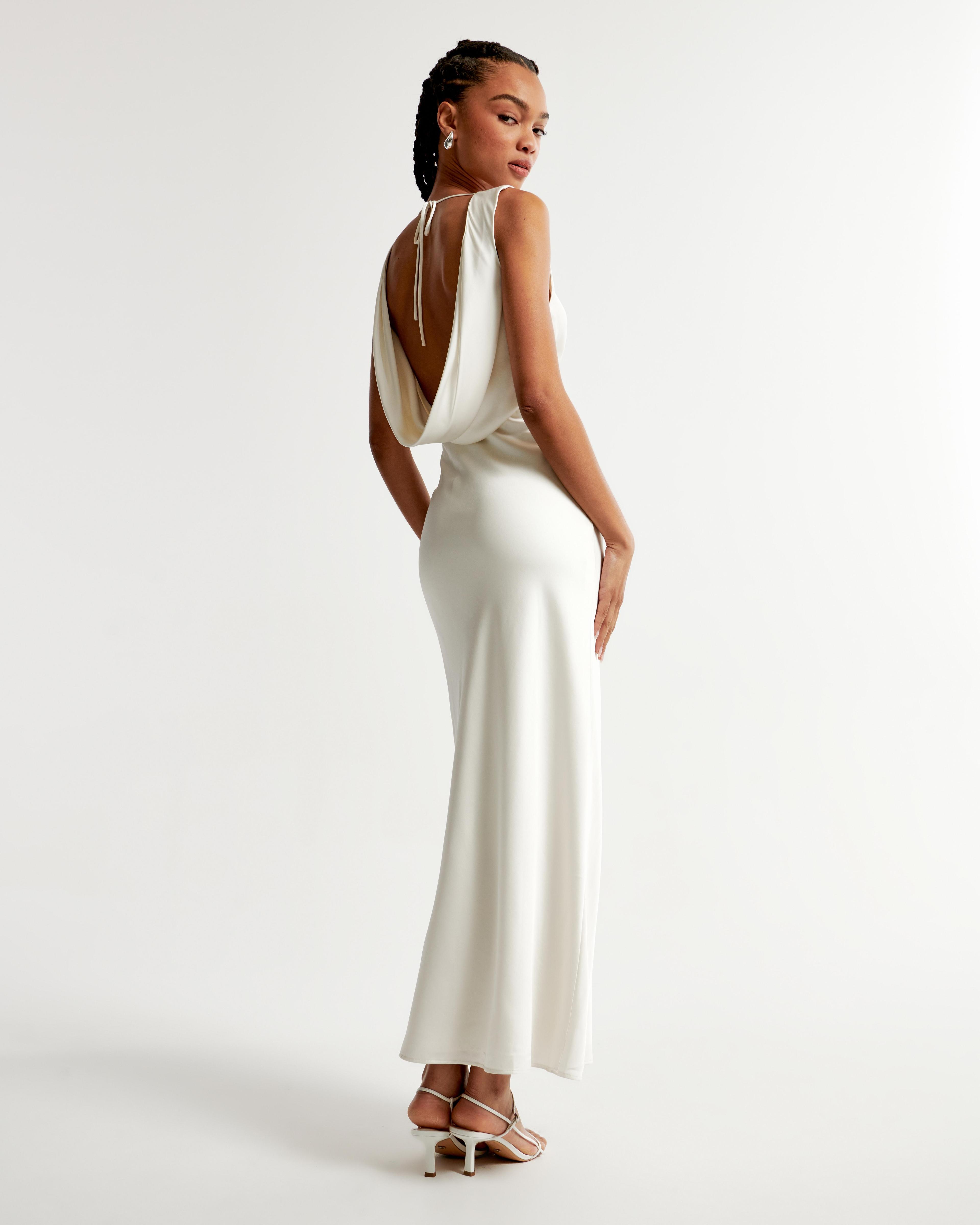 Plunge Cowl Back Maxi Dress Product Image