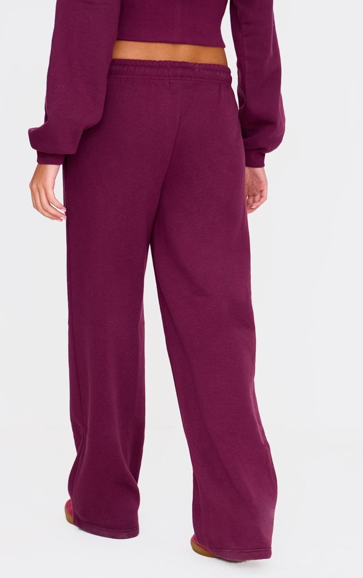 Burgundy Wide Straight Leg Sweatpants Product Image