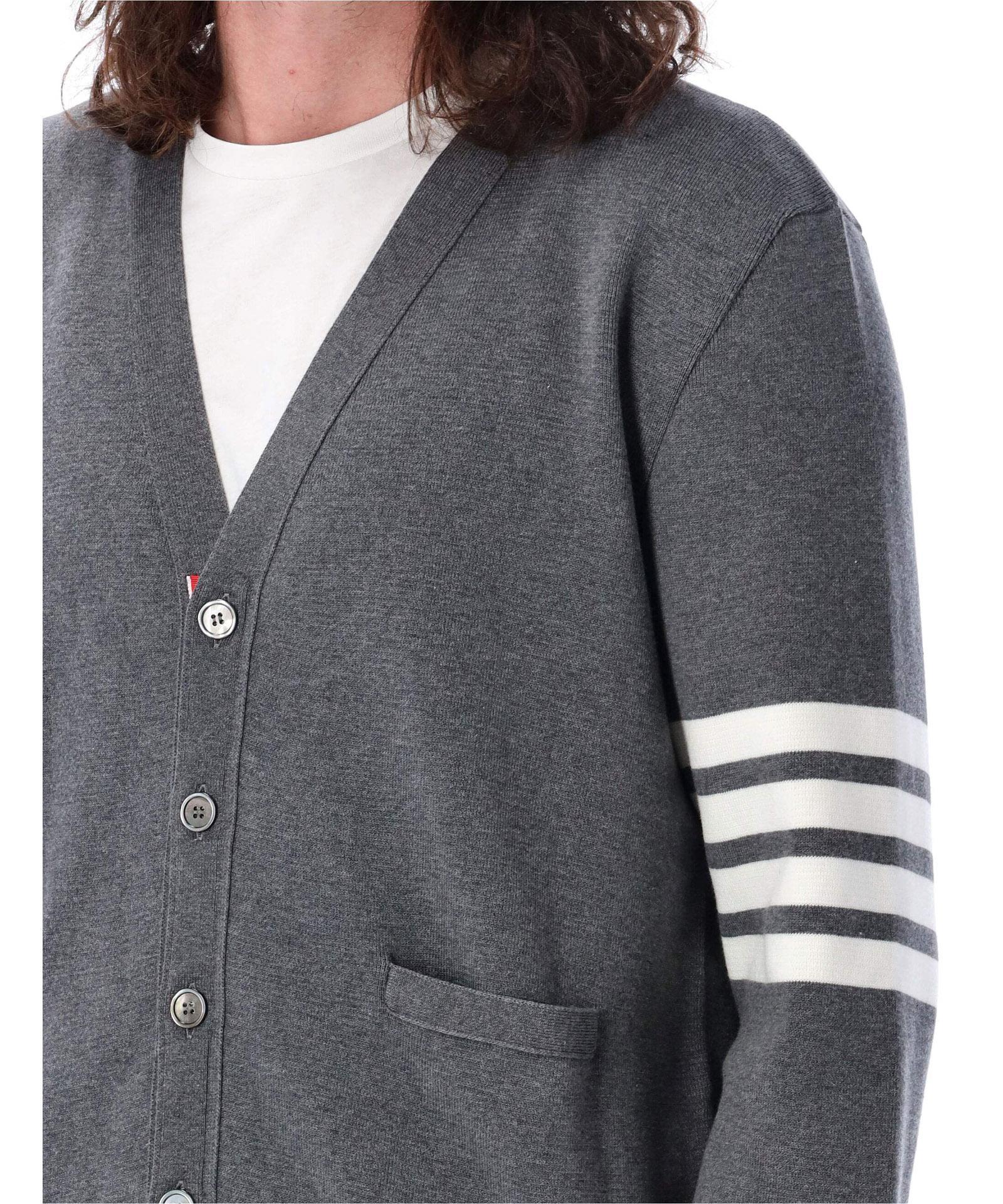 THOM BROWNE 4-bar Cardigan In Grey Product Image