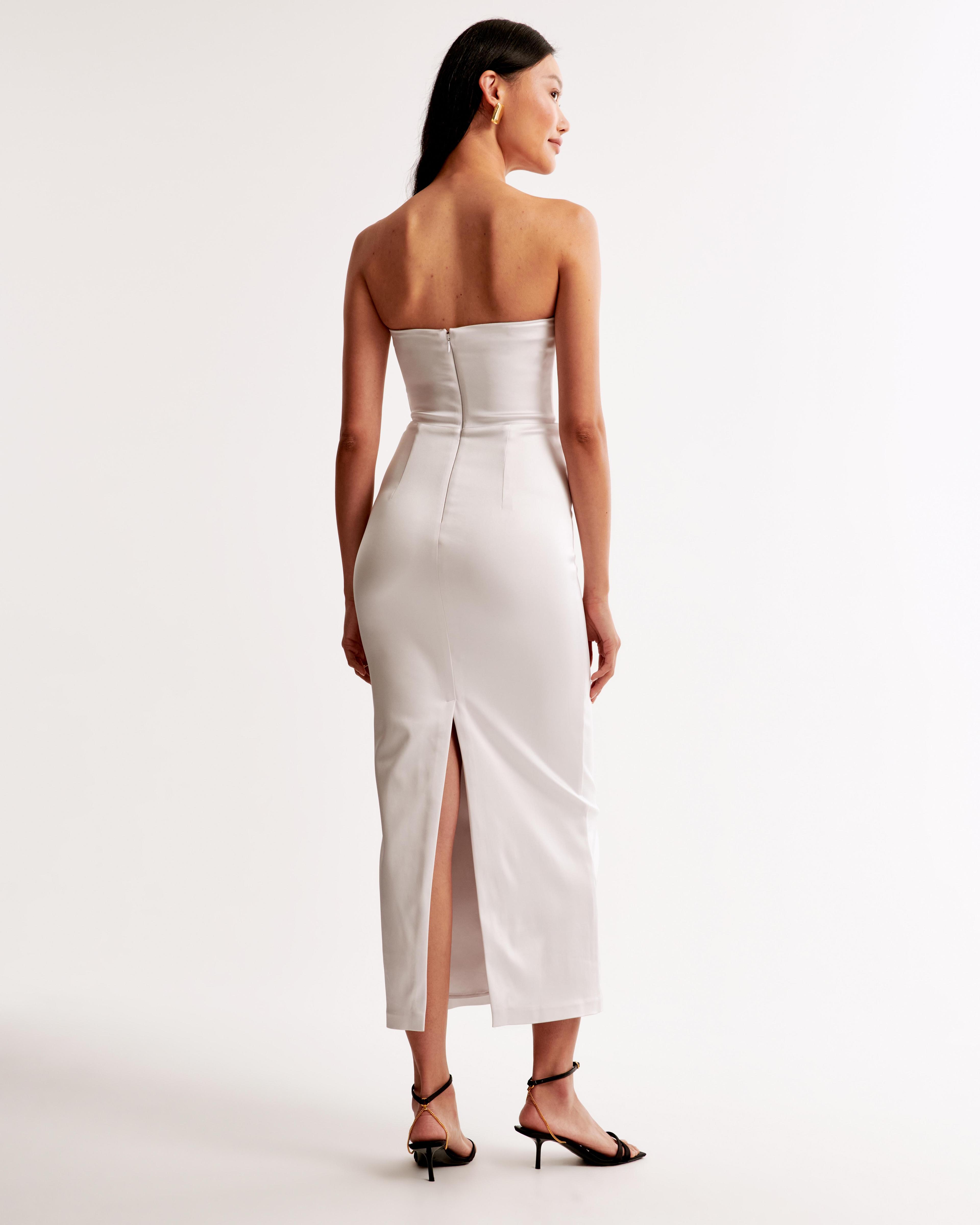 Strapless Satin Sculpt Maxi Dress Product Image