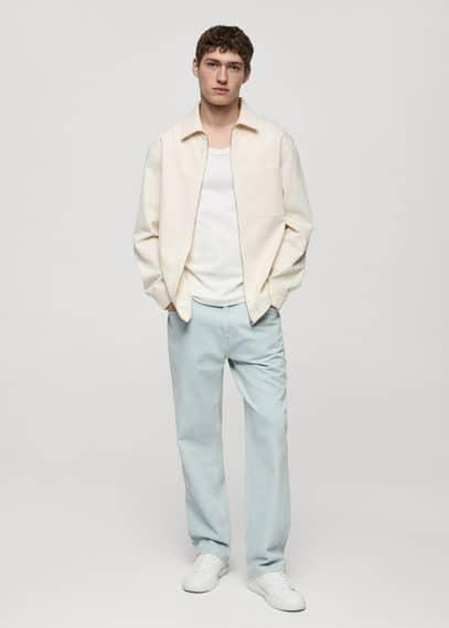 MANGO MAN - Relaxed fit washed effect jeans bleach blueMen Product Image