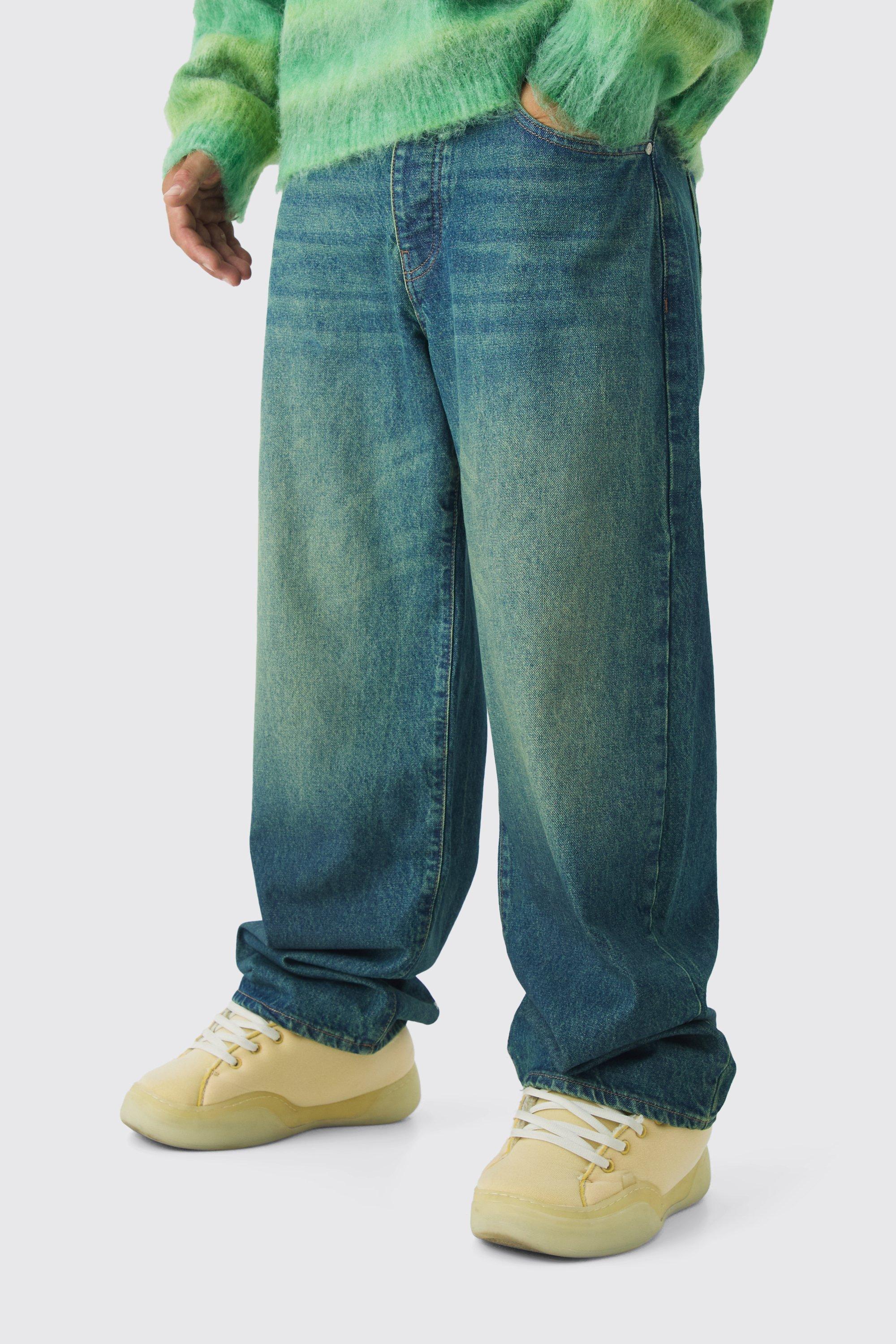 Relaxed Fit Washed Tinted Jeans | boohooMAN USA Product Image