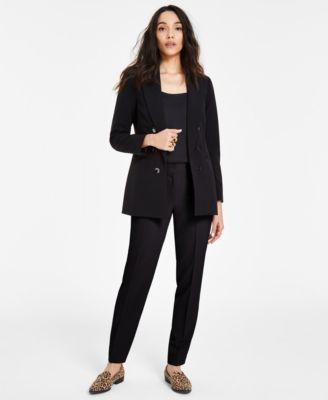 Women's Faux Double-Breasted Boyfriend Jacket, Scoop-Neck Camisole & Straight-Leg Dress Pants, Created for Macy's Product Image