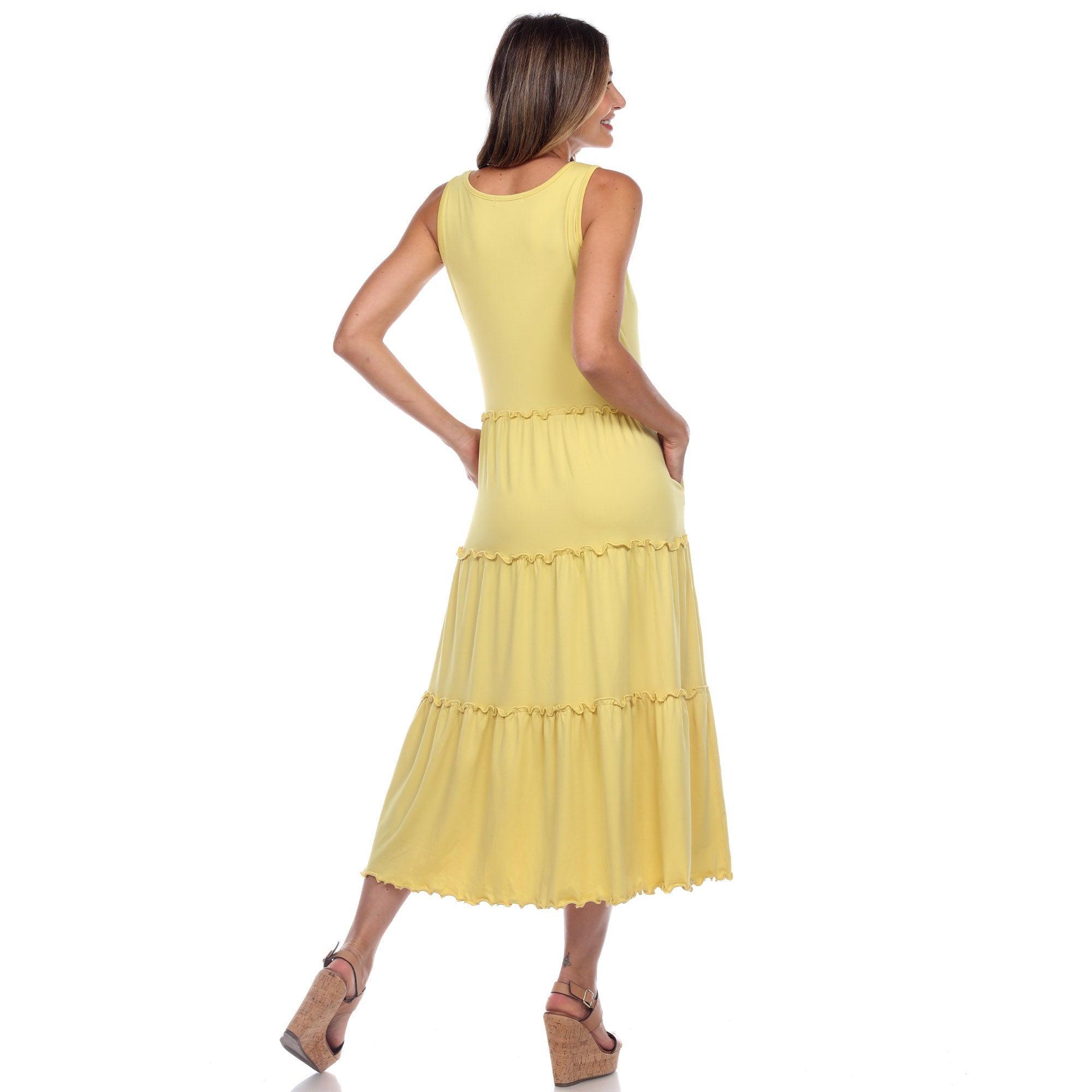 Scoop Neck Tiered Midi Dress Product Image